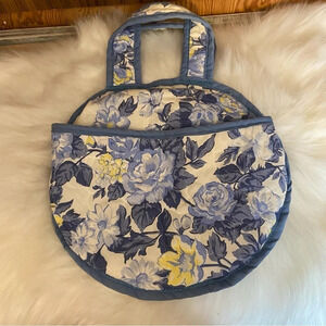 🛍️3/$30 Quilted  floral cottagecore hand crafted round handbag‎